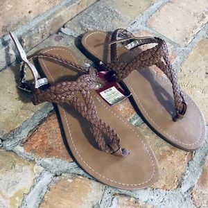 Braided T-strap Sandals